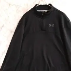 1263　UNDERARMOUR　プルオーバートラックトップ　XL　黒　US古着のサムネイル