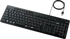 ELECOM TK-FCM104BK 有線キーボード メンブレン式 ➁