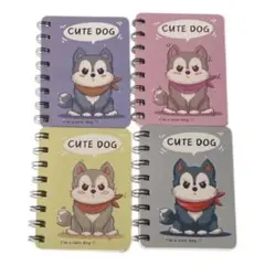 犬 ミニノート 4冊セット リングノート メモ帳 A7 日記 ToDo管理⁠