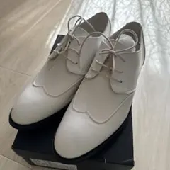 Y*U様 ホワイト レースアップシューズ 皮革(未着用)