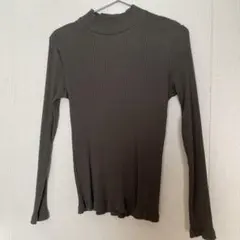 UNIQLO ダークグレー リブニット 長袖　L