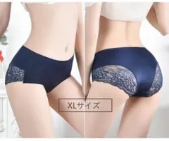 【XL×ボルドーネイビーブラック*2 ×4枚セット】 レースシームレスショーツ