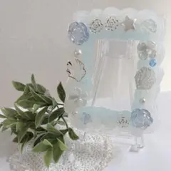 ホイップデコ　硬貨ケース　推し色　水色　白