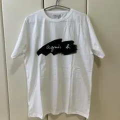 【新品未使用】agnes b. homme ブラッシュロゴTシャツ 白サイズ2