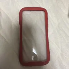 iFace iPhone8用ケース レッド クリア
