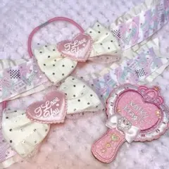メモワールドエトワール　刺繍ワッペンクリップ　ハンドメイドリボン　2点セットのサムネイル