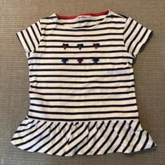 familiar ボーダーペプラムTシャツ 120cm☆