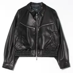 【HARE】LEATHERコンパクトブルゾン ブラック レザー