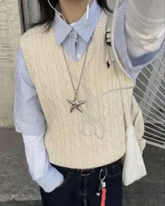 Polo Ralph Lauren ケーブルニットベスト アイボリーのサムネイル