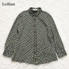 3467☆Leilian チェック柄フリル長袖ブラウス 11号 - メルカリ