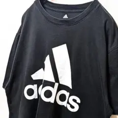 アディダスゴルフ デカロゴ Tシャツ ブラック 黒 L 古着のサムネイル