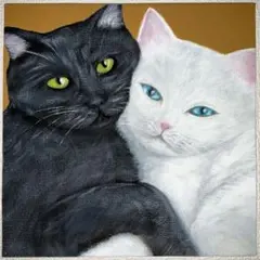 猫　アクリル画　原画