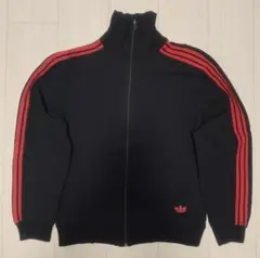 ​【希少】70s アディダス 西ドイツ製 トラックジャケット 黒 赤