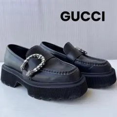 GUCCI グッチ　厚底　ローファー　革靴　ビジュー　デュオニュソス　極美品
