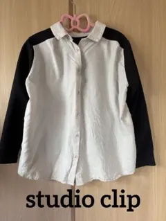 studio clip スタジオクリップ　背中ブラウス風カットソー　モノトーンのサムネイル