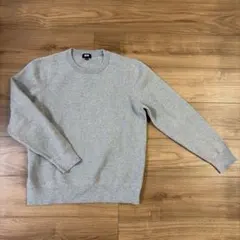 ユニクロ ウォッシャブルミラノリブクルーネックセーター M グレー