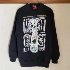 新品未使用　ブラック グラフィックプリント トレーナー