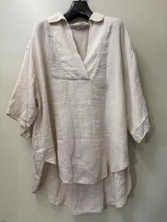 MaxMara 白タグ イタリア製 リネンシャツ ピンク 40 - メルカリ