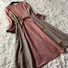 ローズティアラ　マキシワンピース　ベルト　長袖　46 バックリボン