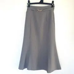 NATURAL BEAUTY BASIC グレー チェック柄 フレアスカート