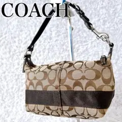 COACH アクセサリーポーチ ミニバック シグネチャー ブラウン