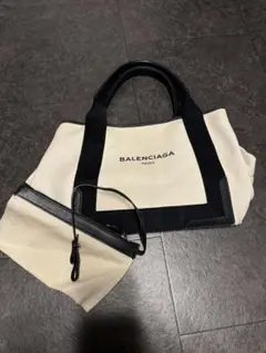 BALENCIAGA キャンバスバッグ アイボリー/ブラック