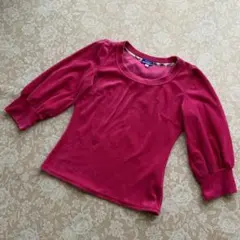 バーバリーブルーレーベル　ストレッチベロア七分袖カットソー38ピンク