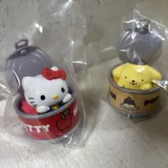 カンキャラサンリオキャラクターズ　キティ　ポムポムプリン　ガチャガチャ