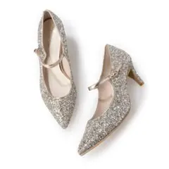 ラウナレア 7cmポインテッドトゥメリージェーンパンプス 24.5cm