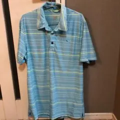 Puma ストライプ ポロシャツ 水色