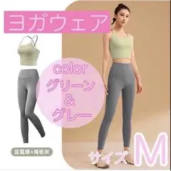 ヨガウェア 上下セット Mサイズ ブラトップ レギンス セットアップ