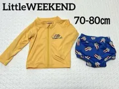 リトルウィークエンド　水着　長袖ラッシュガード　ブルマパンツ　セット　70-80