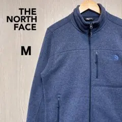 ザノースフェイス☆フリースジャケット　M ネイビー　刺繍ロゴ