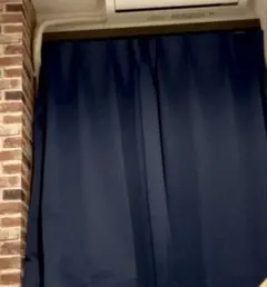 ネイビーのシンプルカーテン２枚 レースカーテン２枚　100×135 計４枚セット