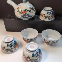 九谷焼　花鳥図 急須 湯呑み セット