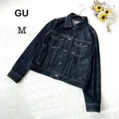 【GU】デニムジャケット レディース 濃紺色 カジュアル 普段使い シンプル M