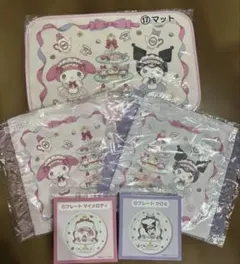サンリオ一番くじ　マイメロディ クロミ フリル付きトート　プレート　マット