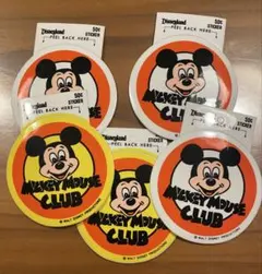 ヴィンテージ ミッキーマウスクラブ　ステッカー2種類　5枚
