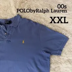 【極希少XXL】ラルフローレン ポロシャツ ワンポイント刺繍 オーバーサイズ 青のサムネイル