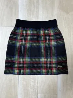 キャロウェイ ニット スカート チェック柄 ネイビー系 S ゴルフウェア