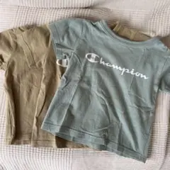 チャンピオン Tシャツ 100 95 3枚セット まとめ ベージュ グリーンのサムネイル