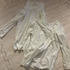ホワイト長袖Tシャツ 2枚セット 80 90ヒートテック