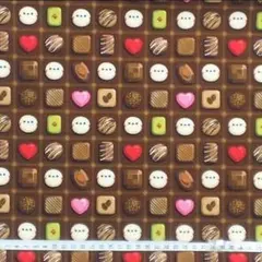 シマエナガ チョコレート 茶 32生地 はぎれ 動物 アニマル