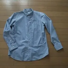 UNIQLO メンズ 長袖シャツ ブルー チェック柄❮Lサイズ❯のサムネイル