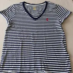 Polo Ralph Lauren ストライプ Vネック Tシャツ M