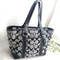 COACH シグネチャー トートバッグ ハンドバック 黒 ミニトート