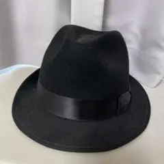 黒 ウール フェルトハット M