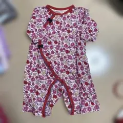 花柄ロンパース 60-70cm 綿100%