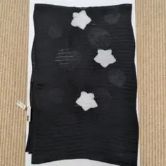 帯揚げ　帯上げ　絽　黒地に白　輪出し　夏物　単衣や絽の着物　なつ