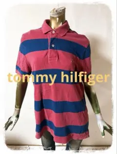 ☘️T16894☘️tommy hilfiger 半袖 ボーダー ポロシャツ S